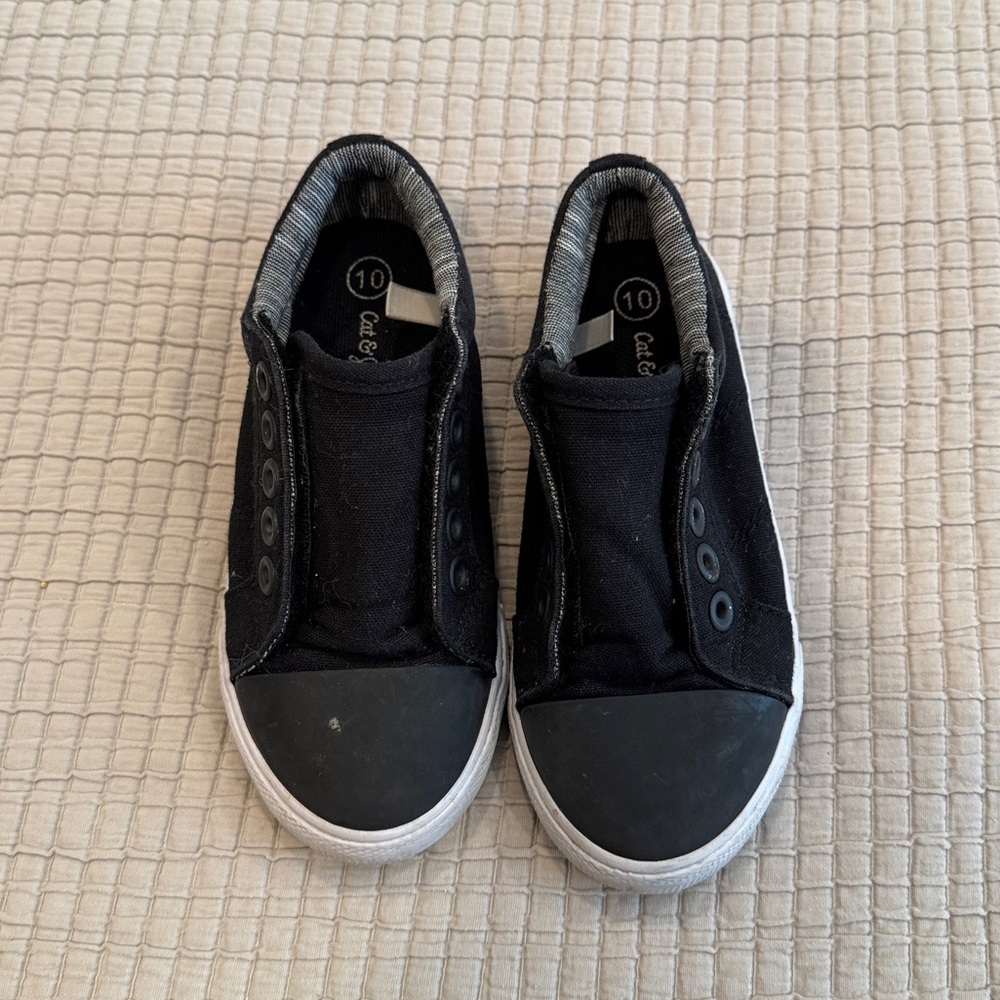 Cat & Jack Black Kids laceless sneakers - size 10
